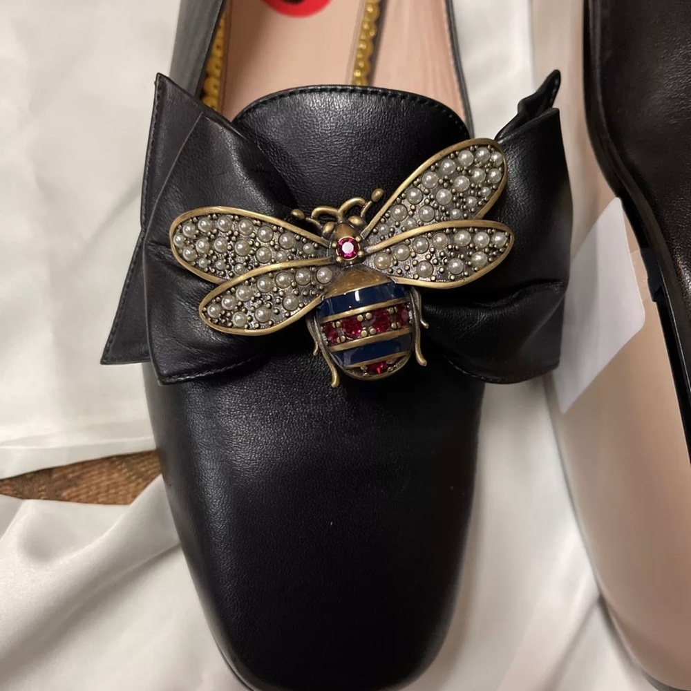 Gucci Queen Margaret Calfskin Leather Woman’s Loafer Sz 36.5 Black NIB 505291 - Picture 3 of 11